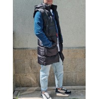 Мъжки елек с качулка, City Man, Средна дължина Черен, 6793